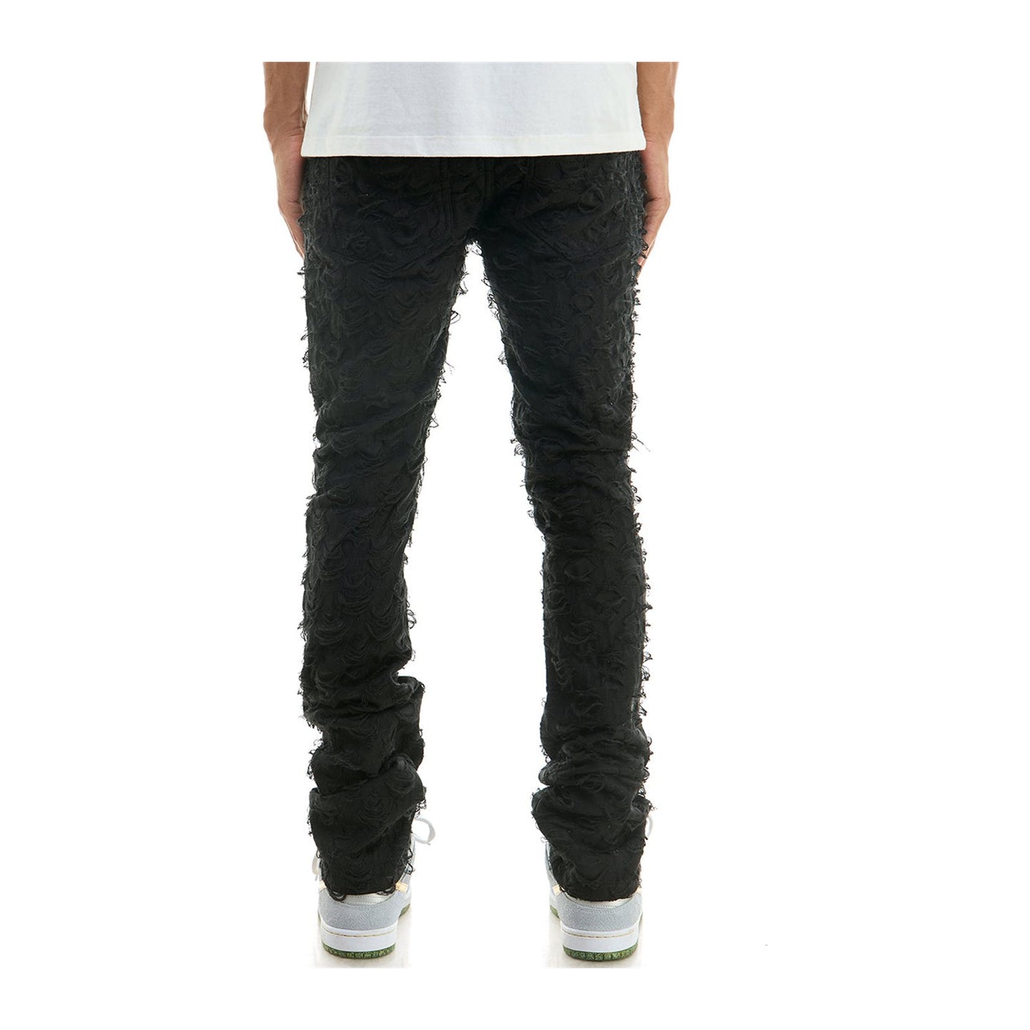 KDNK Stacked Net Pant — Black