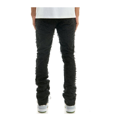 KDNK Stacked Net Pant — Black