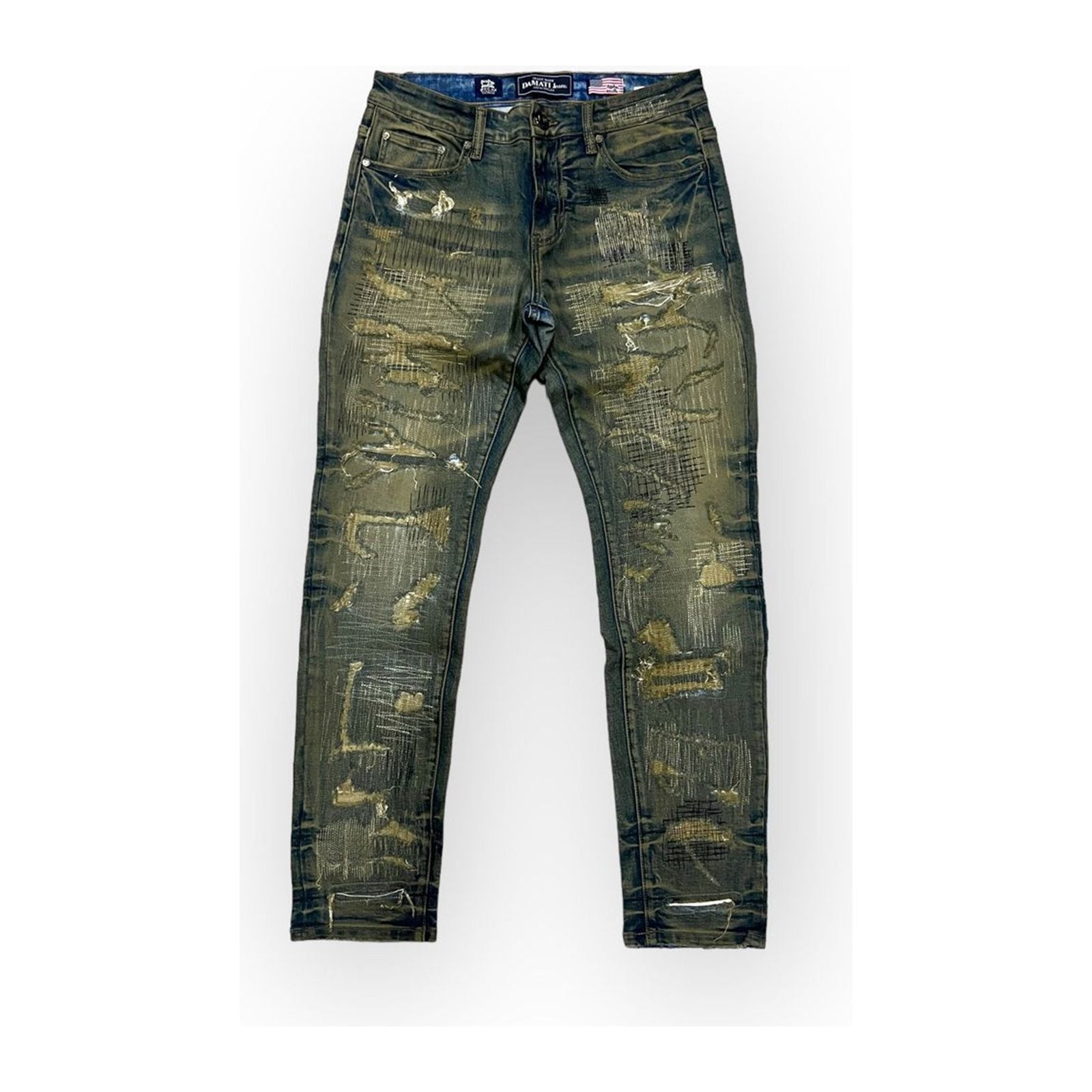 Damati "Santiago" Stretch Denim — Dark Dirty Blue