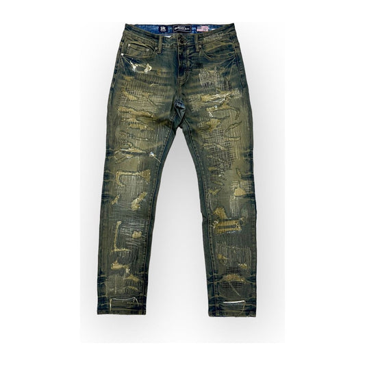 Damati "Santiago" Stretch Denim — Dark Dirty Blue