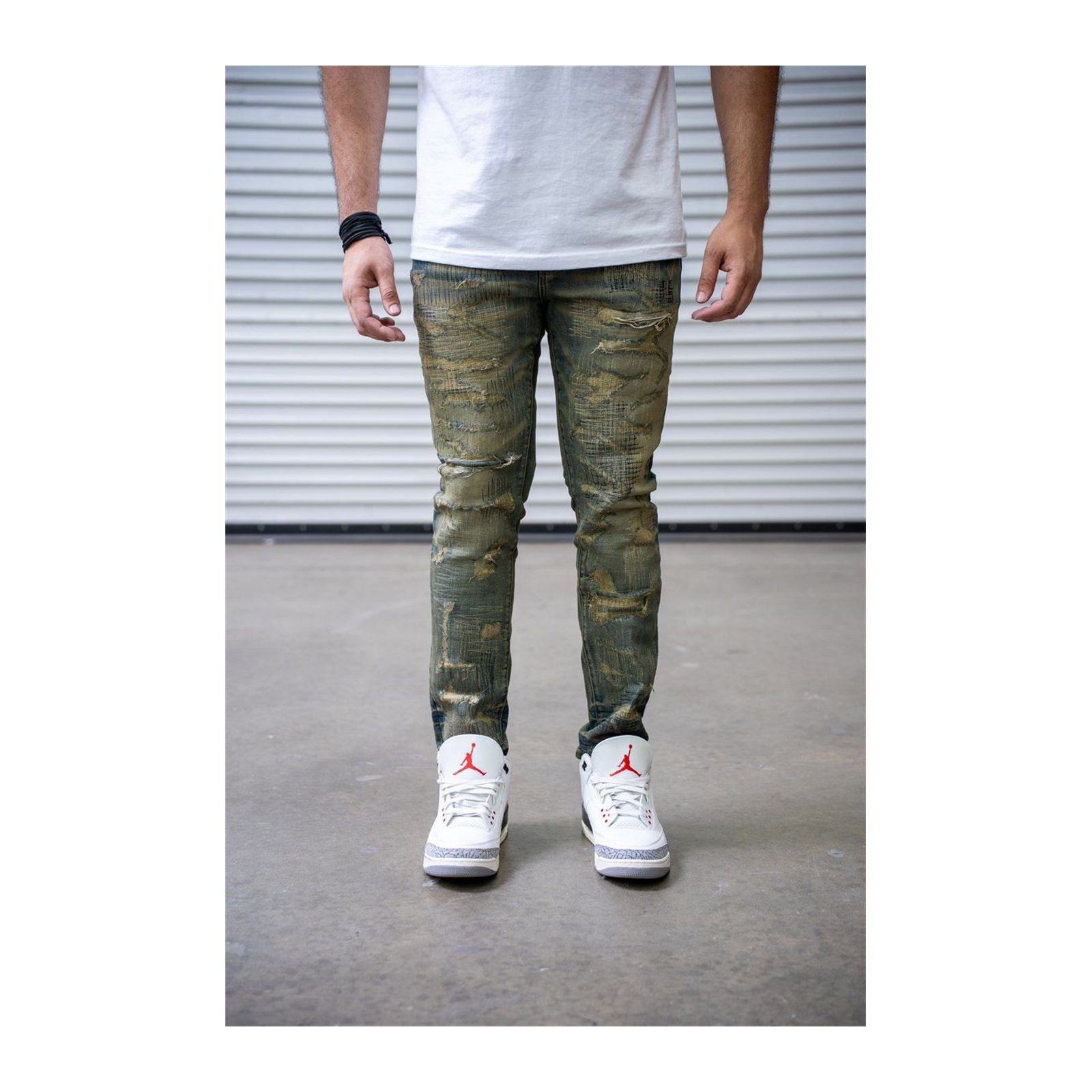 Damati "Santiago" Stretch Denim — Dark Dirty Blue