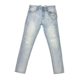 KDNK Forged Distress Skinny Jean — Light Blue