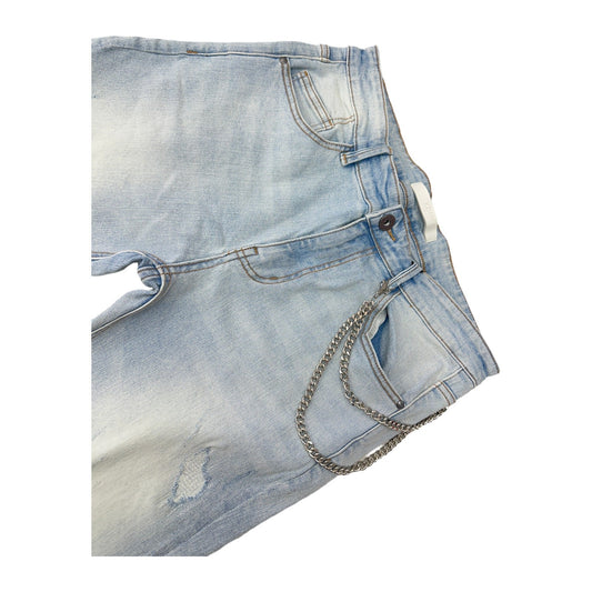 KDNK Forged Distress Skinny Jean — Light Blue