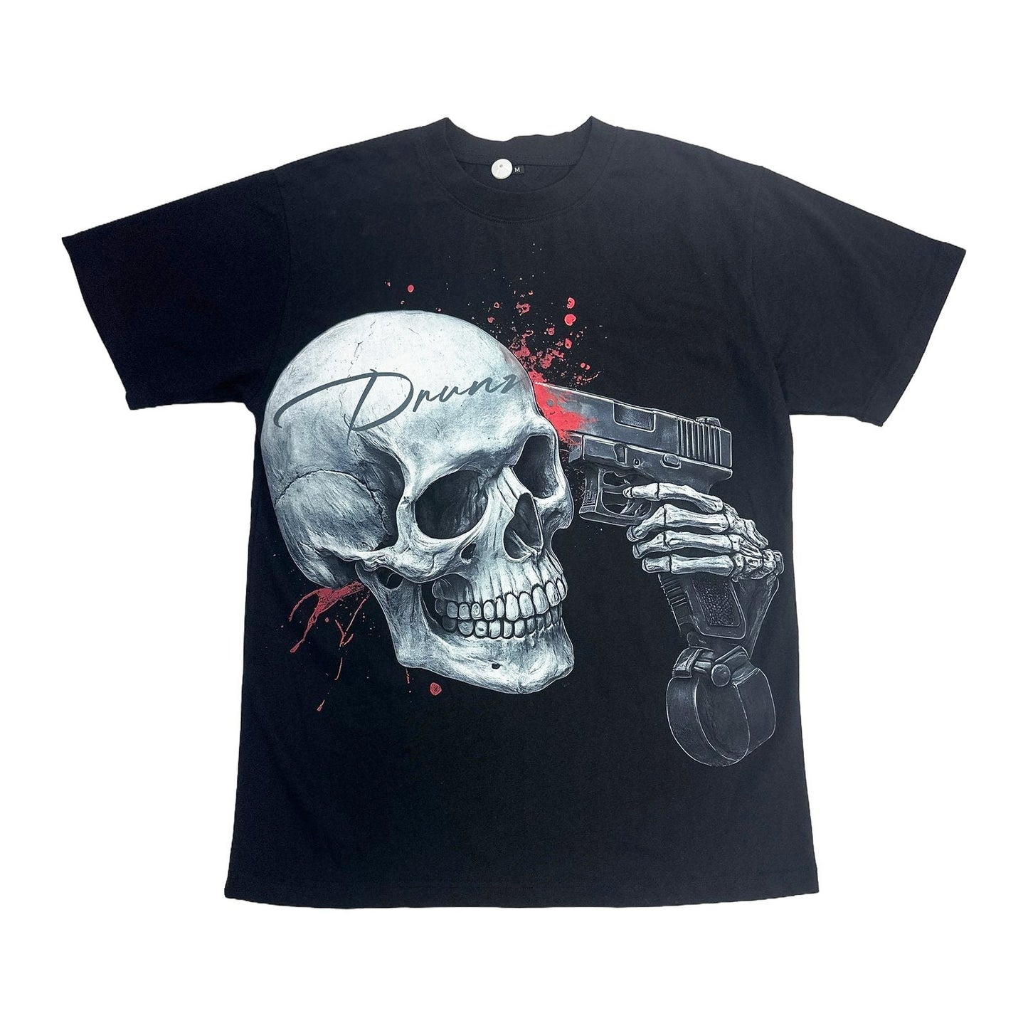 DRUNZ "Mental War" Skull Tee — Black