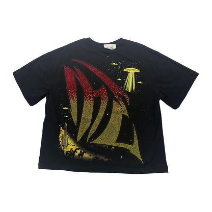 mixed emotion alien cowboy tee black