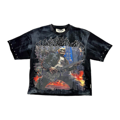 BKYS "Rock My World" Skeleton Tee — Black Wash