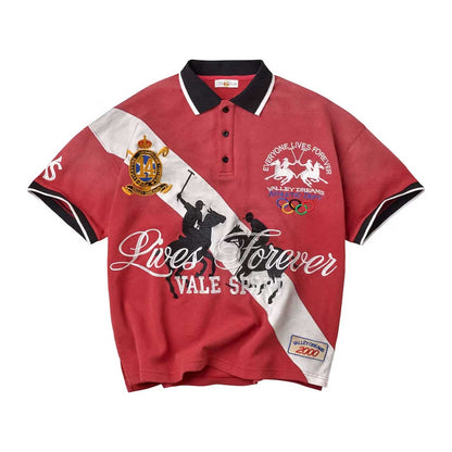 Valley Dreams "Lives Forever" Vale Sport Polo — Red