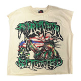 Forever Situated "Stars Stripes No Limits" Cut-Off Tee — Beige