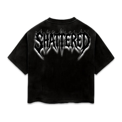 Shattered Hearts "Smoke" Rhinestone Tee - Black