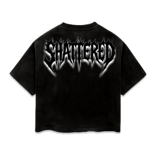 Shattered Hearts "Smoke" Rhinestone Tee - Black