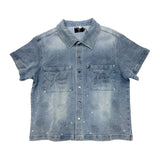 Mixed Emotion Jean Shirt — Blue