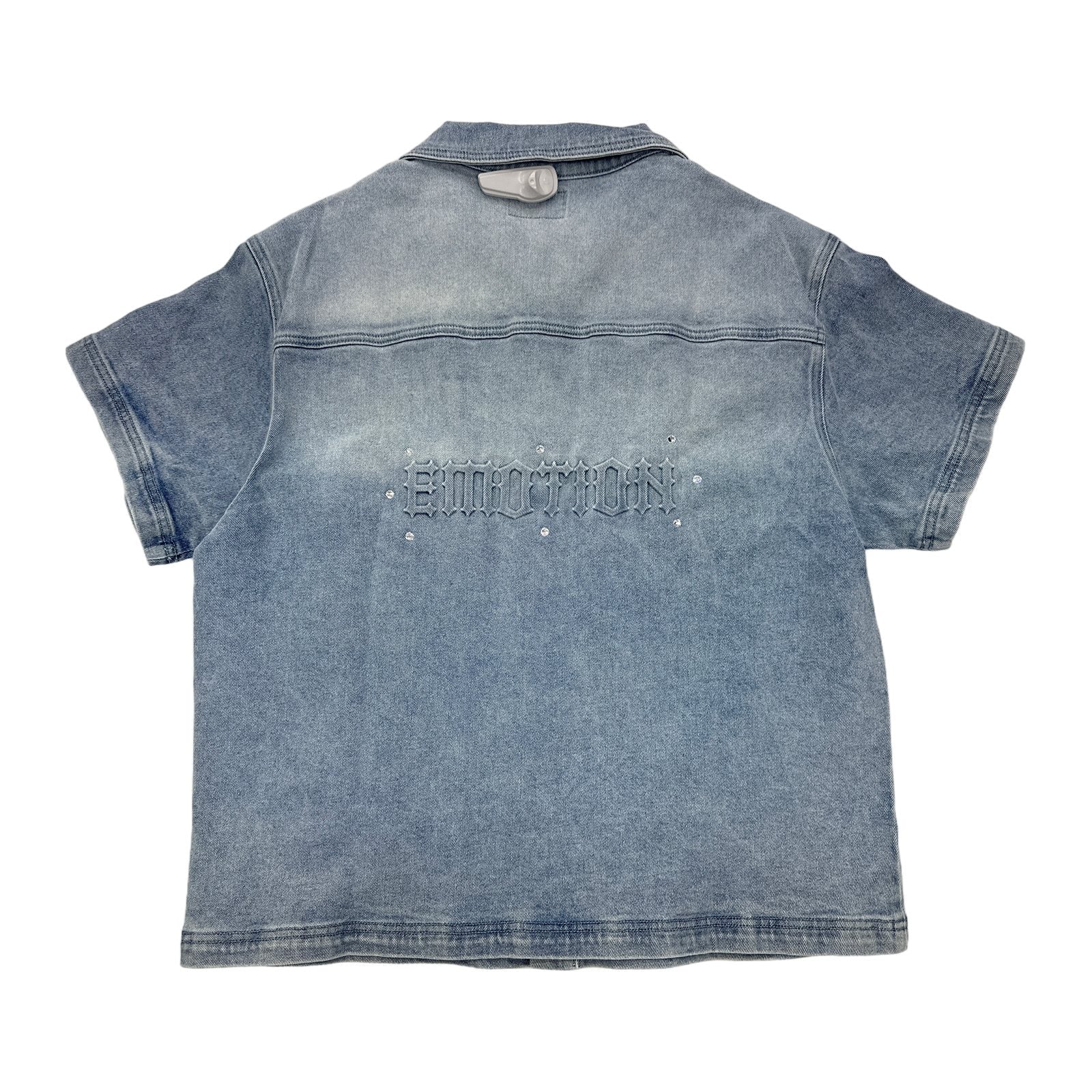 mixed emotion jean shirt blue