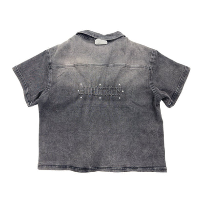 mixed emotion jean shirt grey