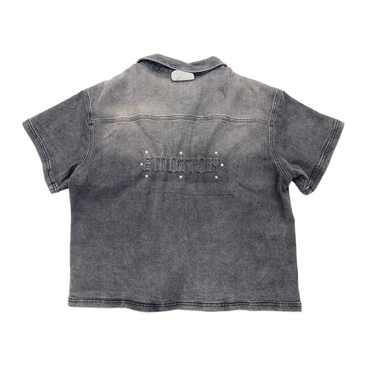mixed emotion jean shirt grey