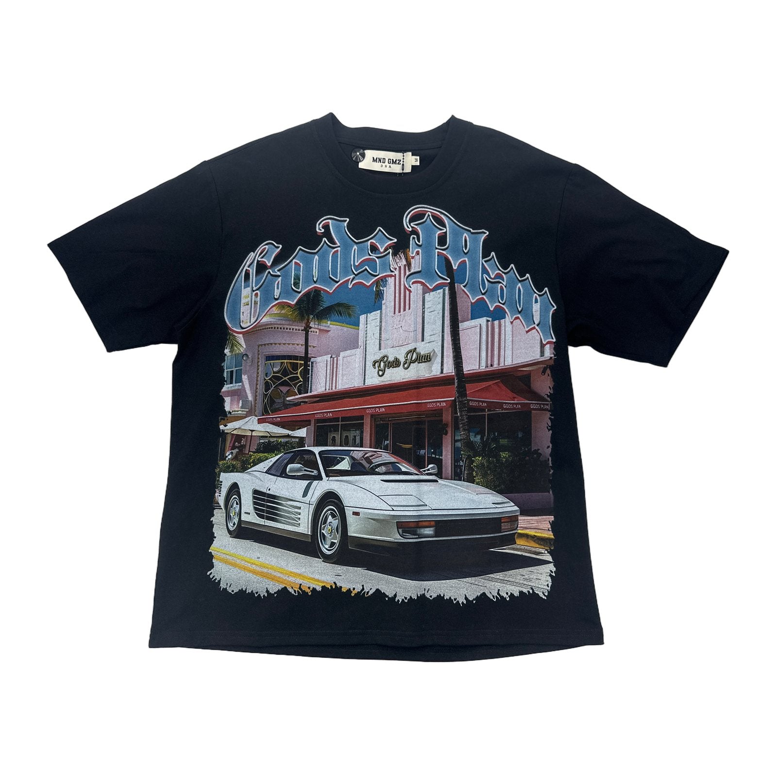 mnd gmz dna gods plan car tee black