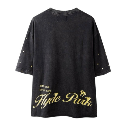 Hyde Park "After Dark" Skeleton Tee — Black Wash