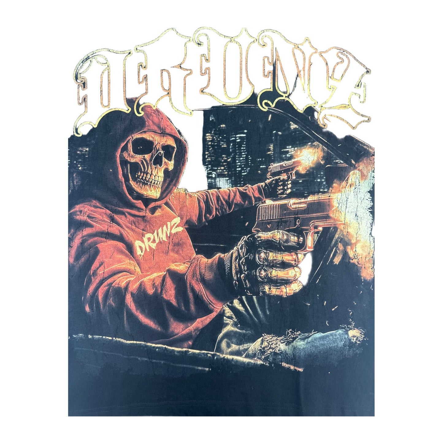 drunz skull drive by tee black