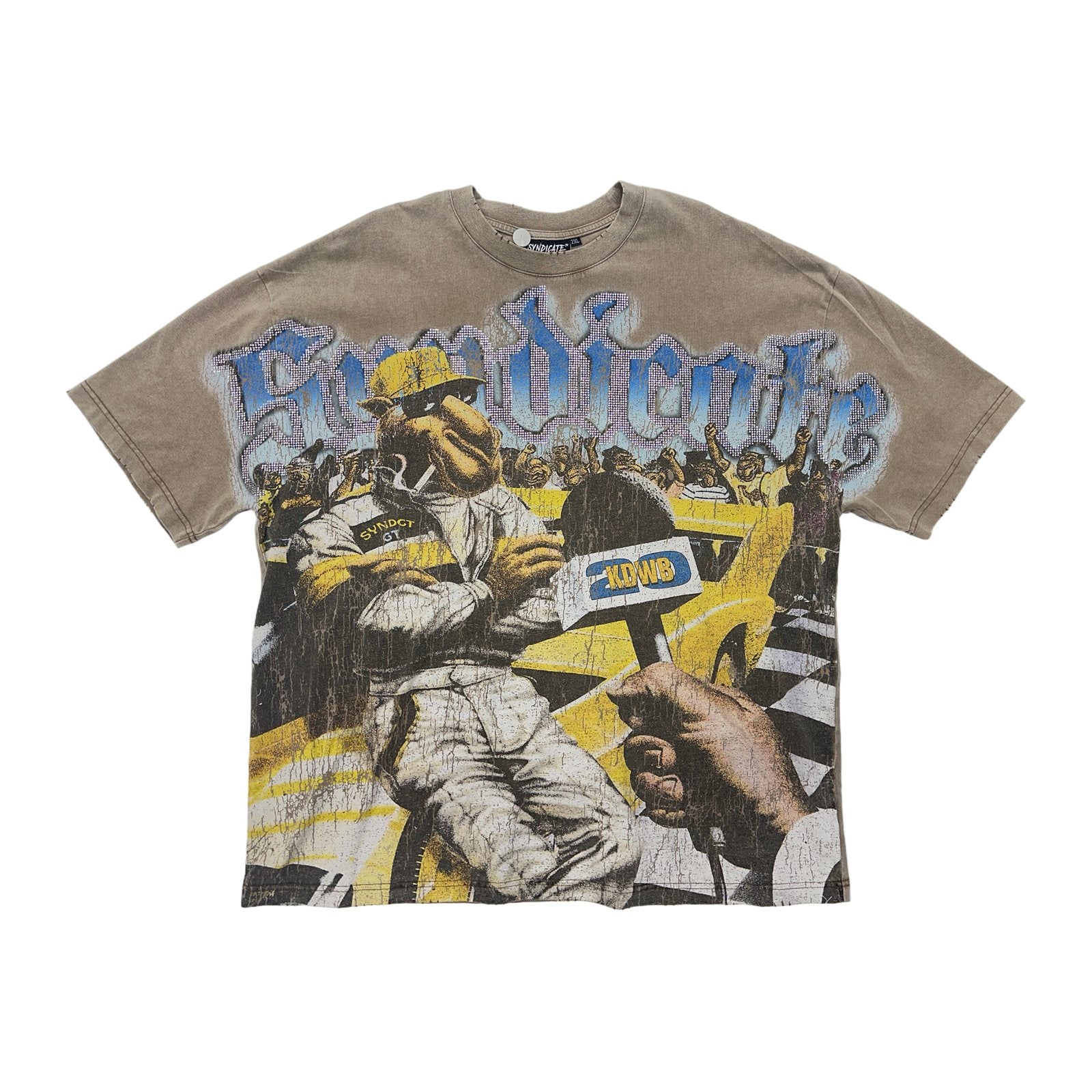 syndicate racing brown wash sst tee