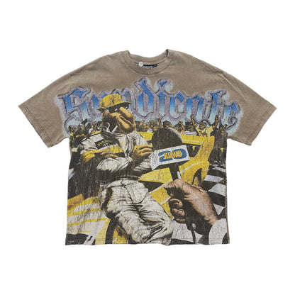 syndicate racing brown wash sst tee