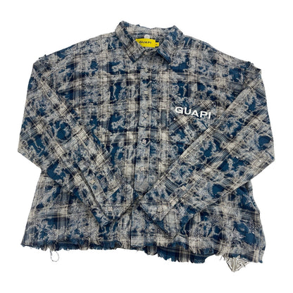 Guapi Rhinestone Star Flannel Shirt — Blue Wash
