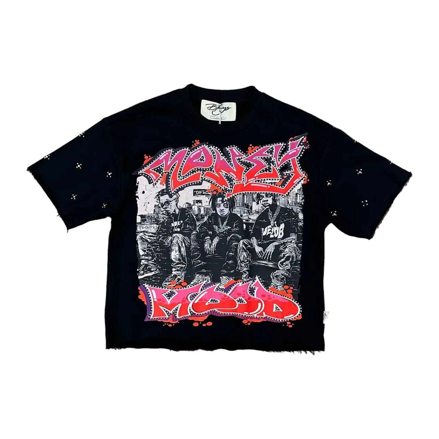 BKYS "Money Mood" Graffiti Photo Tee — Black
