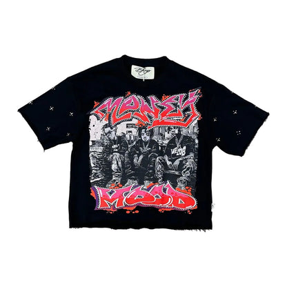 BKYS "Money Mood" Graffiti Photo Tee — Black