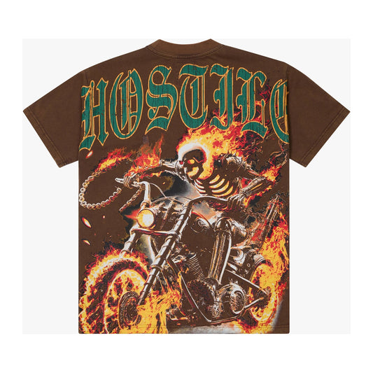 Hostile "Fire Rider" Chain Tee — Brown