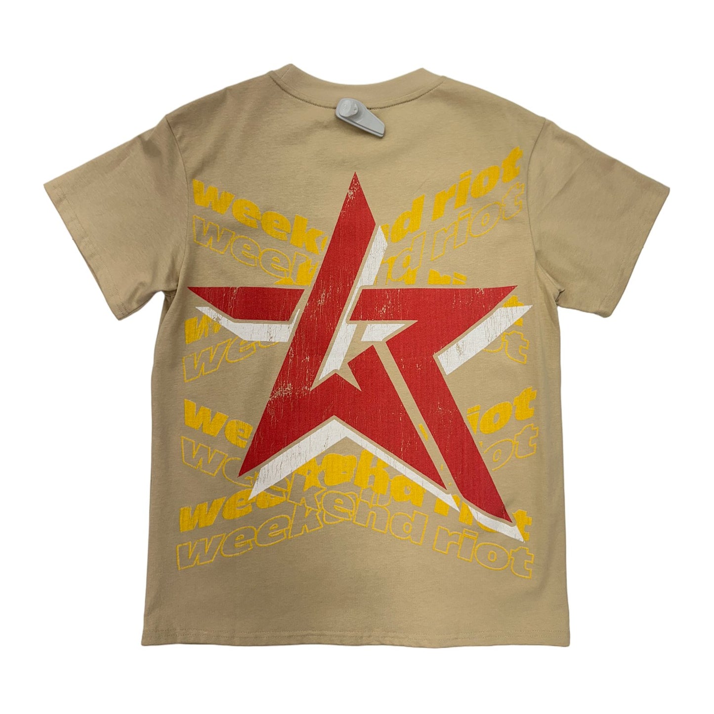 wknd riot dual blue pistols tee tan