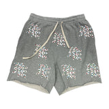 Mixed Emotion MF Rhinestone Shorts — Grey