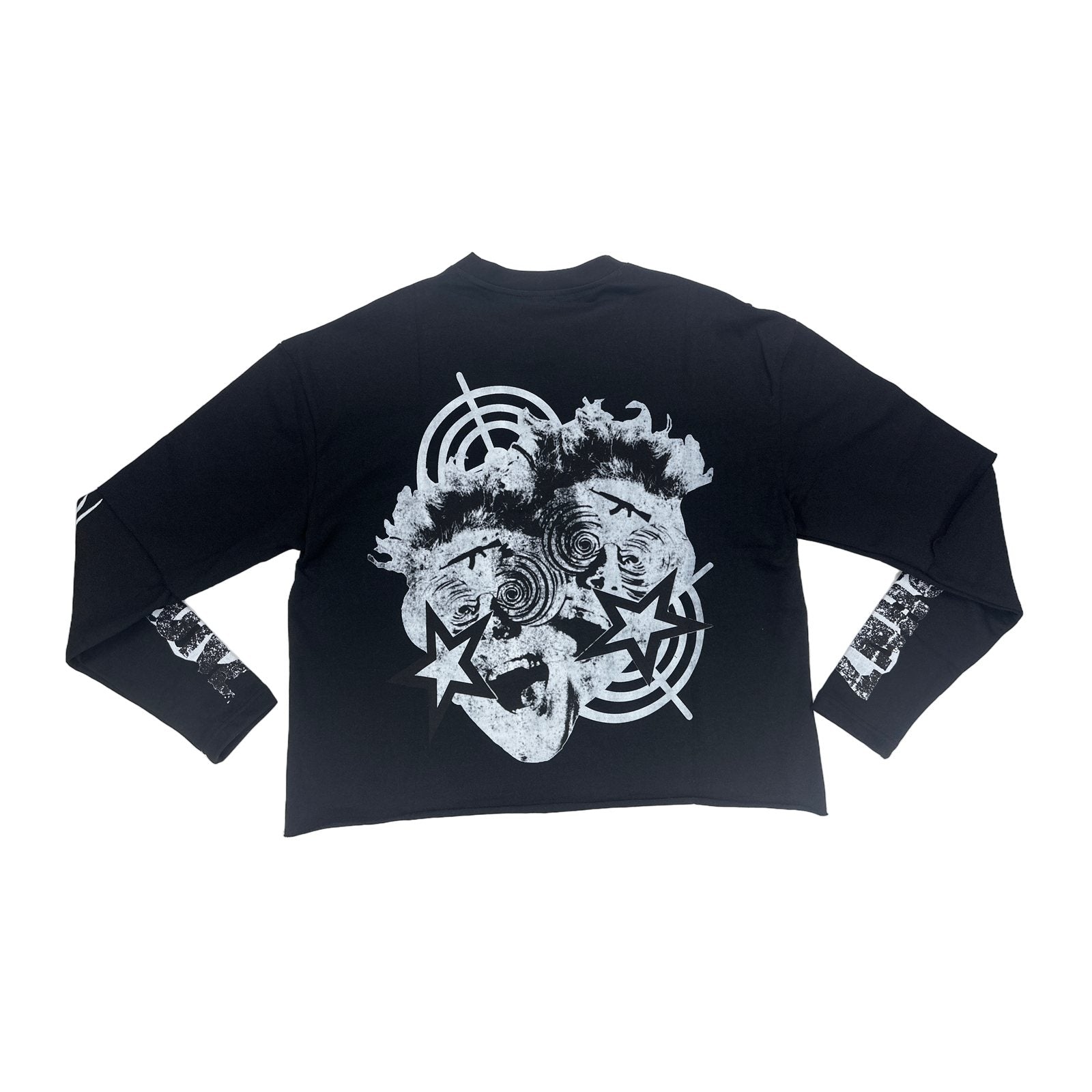 drunz hoote black white long sleeve tee