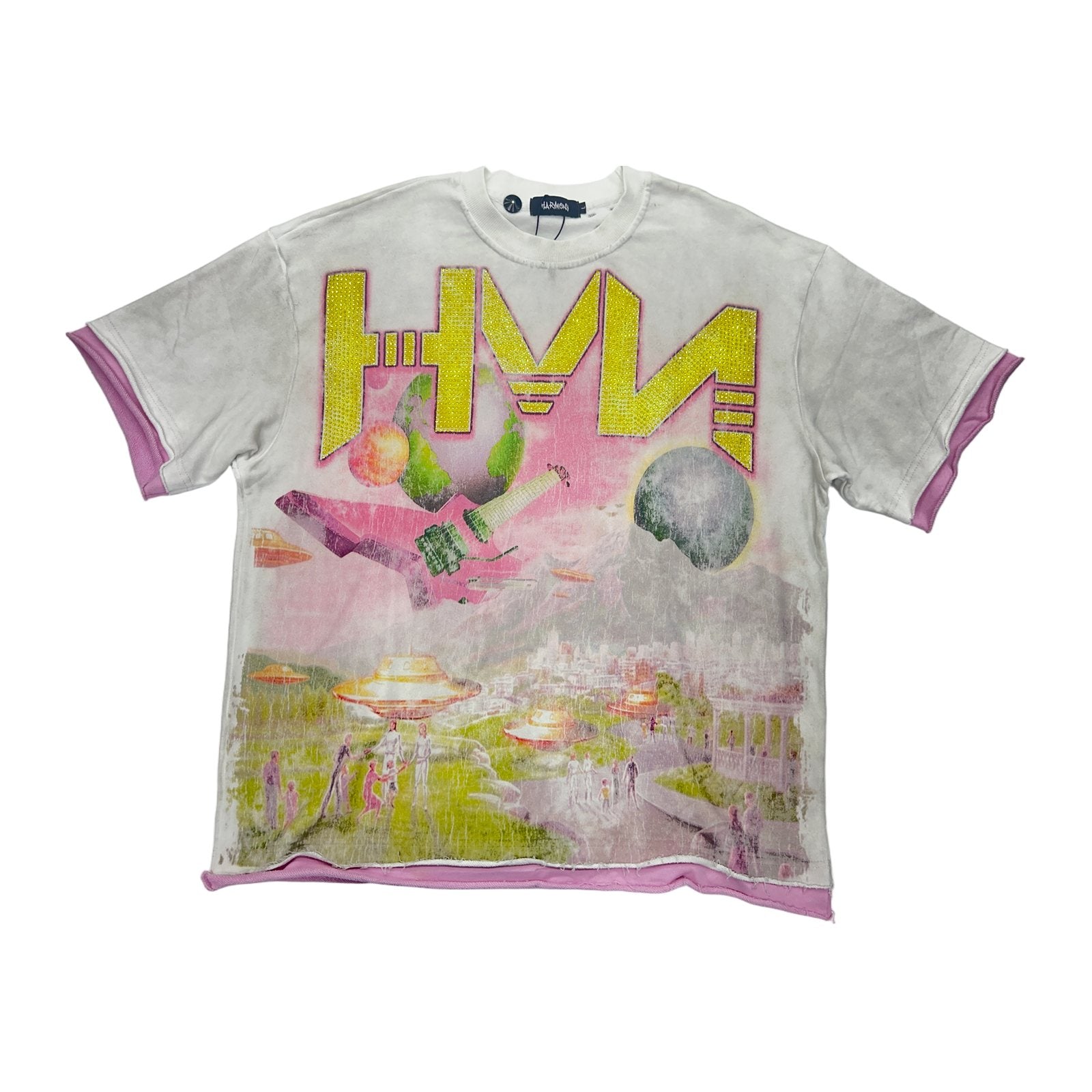 harmony hmn pink guitar tee