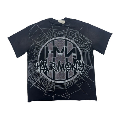 harmony blue spider black tee