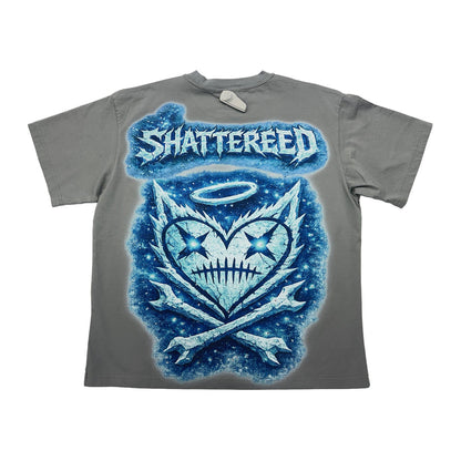 shattered hearts blue shattered grey tee