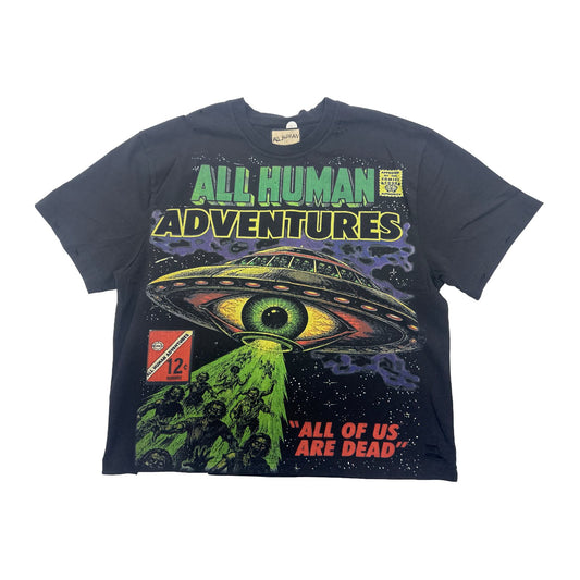 all human space ship eye tee black