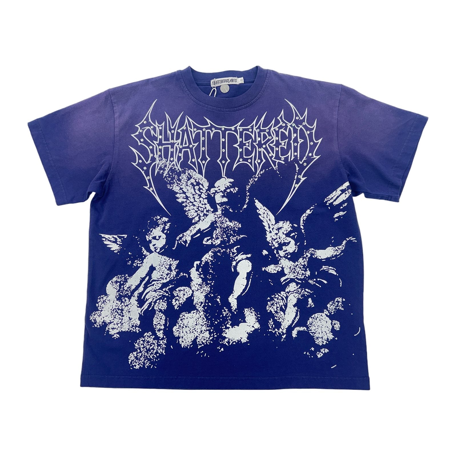 shattered hearts baby angel tee purple