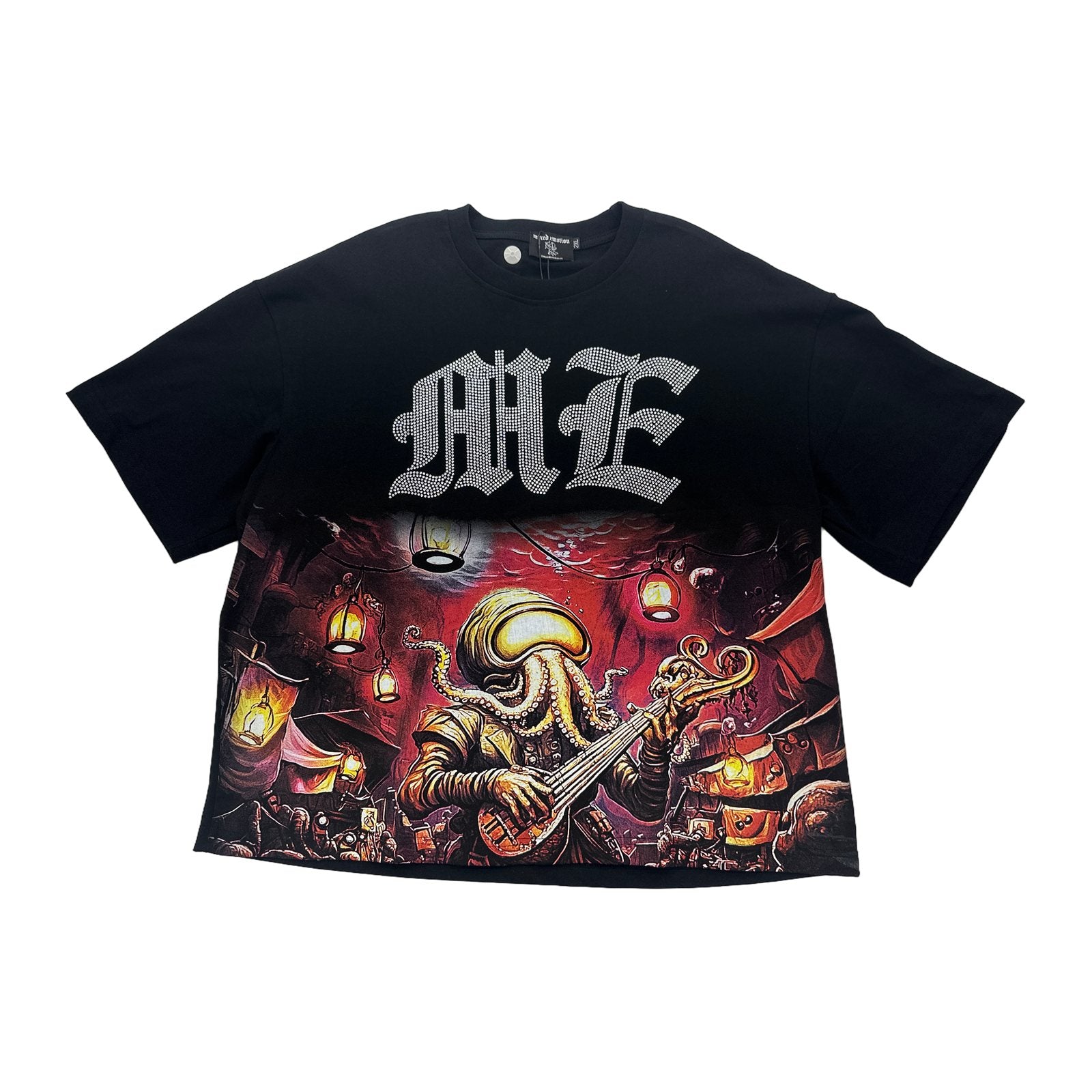 mixed emotion mf squid guitar tee black