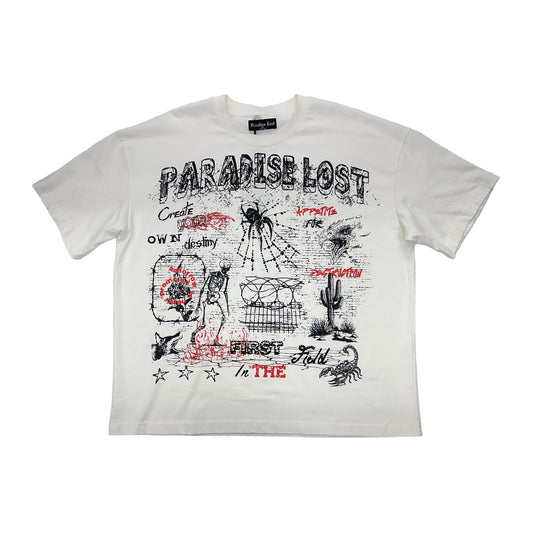 paradise lost first field white tee