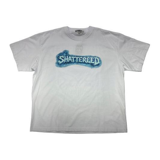 shattered hearts blue shattered white tee