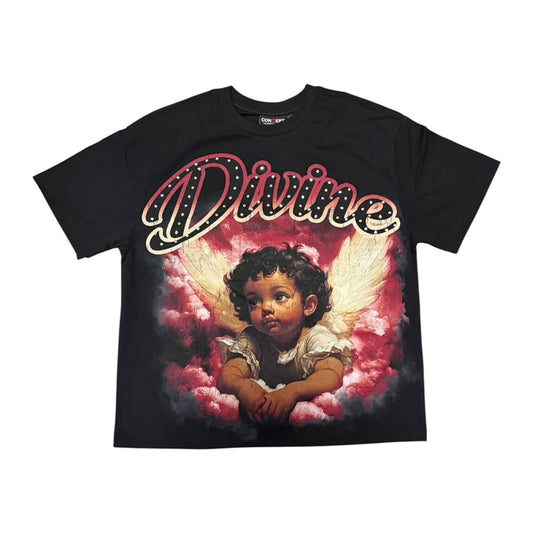 Concept LA "Divine" Cherub Tee — Black/Red