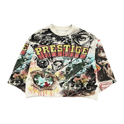 Prestige "War Collection" All-Over Print Sweatshirt — Beige