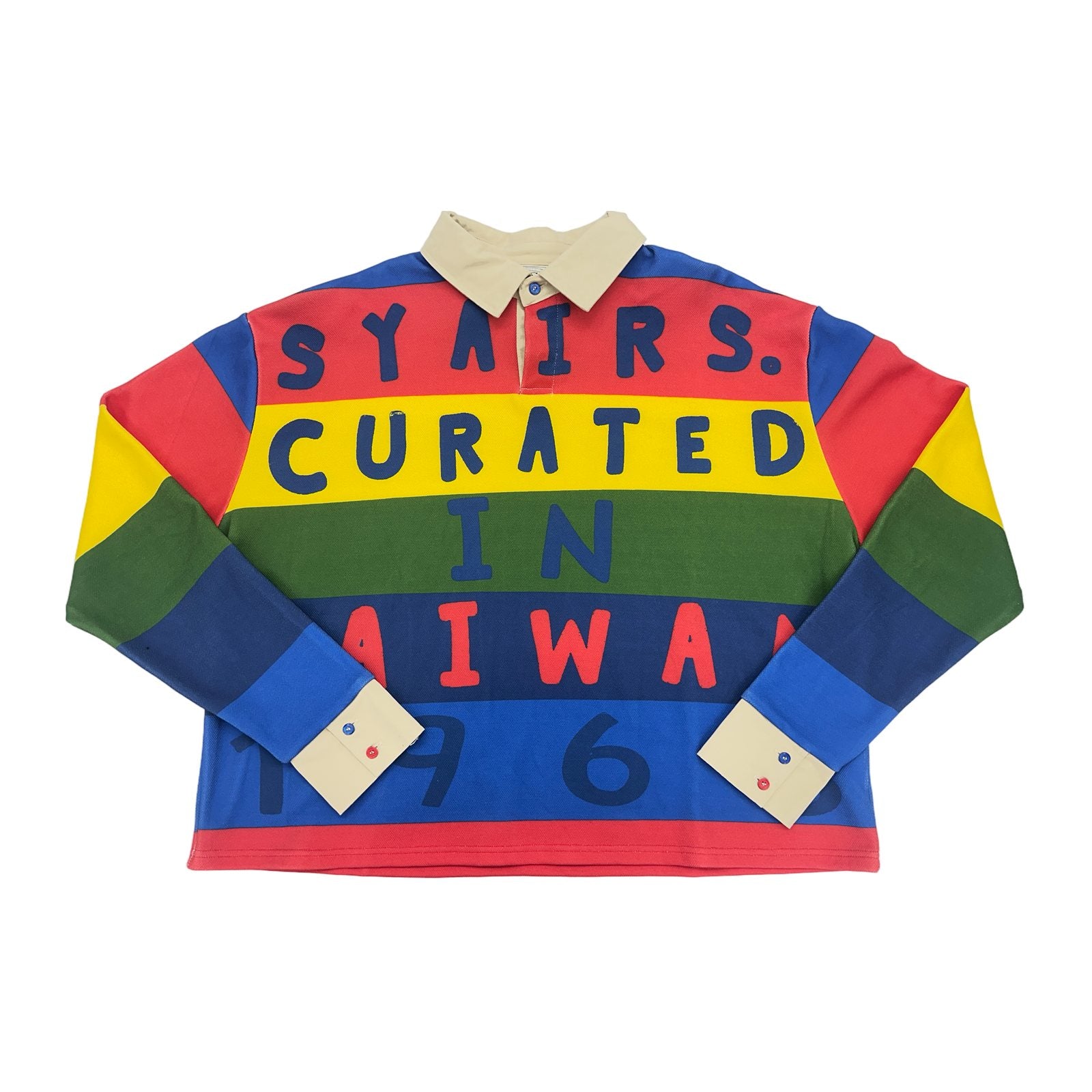 syair saihara red blue yellow green long sleeve tee
