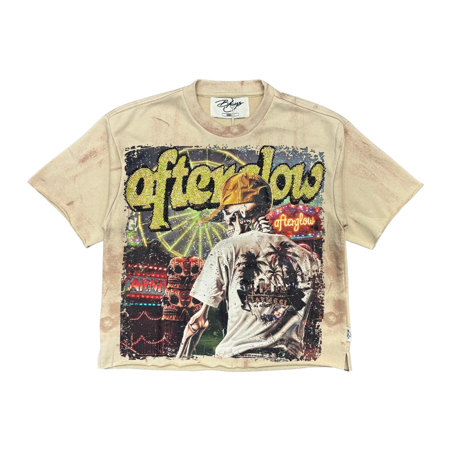 BKYS "Afterglow" Rhinestone Tee - Beige