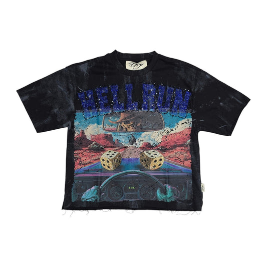 BKYS "Hell Run" Rhinestone Tee - Black