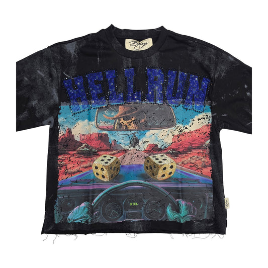 BKYS "Hell Run" Rhinestone Tee - Black