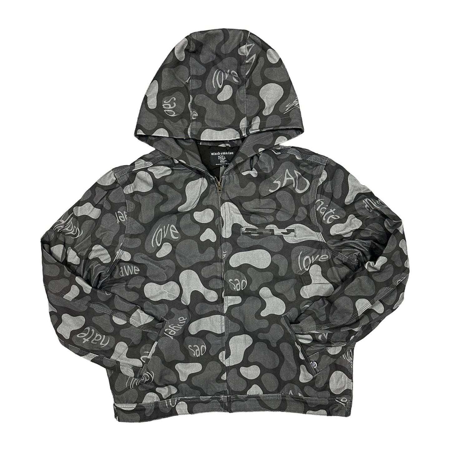 Mixed Emotion "Emotion Camo" Hooded Zip Jacket — Black