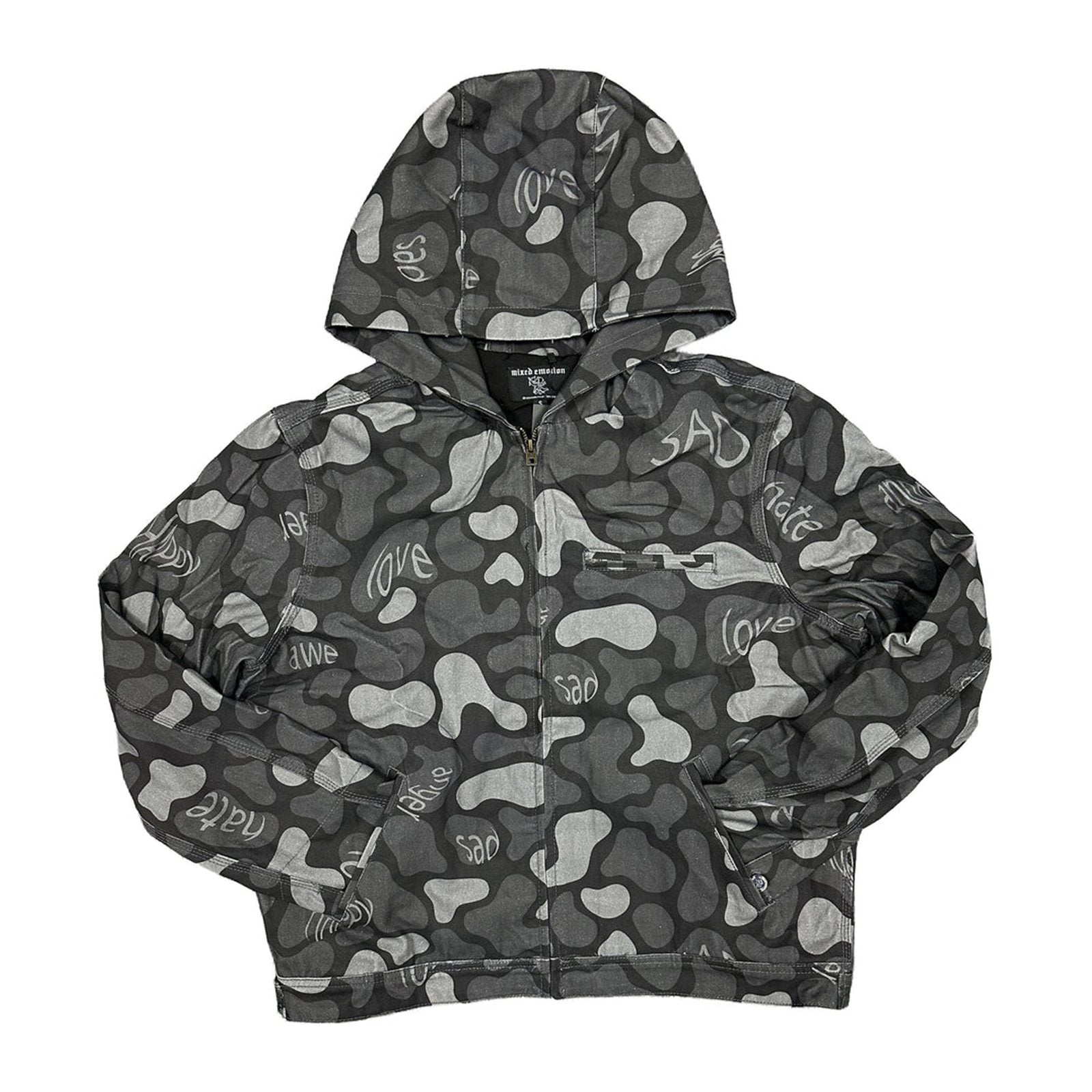 Mixed Emotion "Emotion Camo" Hooded Zip Jacket — Black