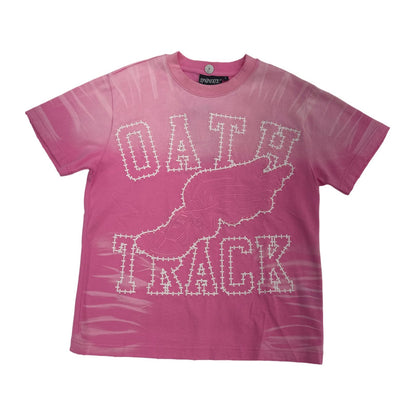 syndicate oath track winged foot tee washed pink