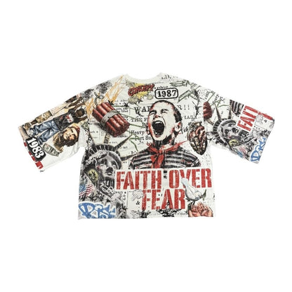 Concept LA "Faith Over Fear" Cropped Tee - White