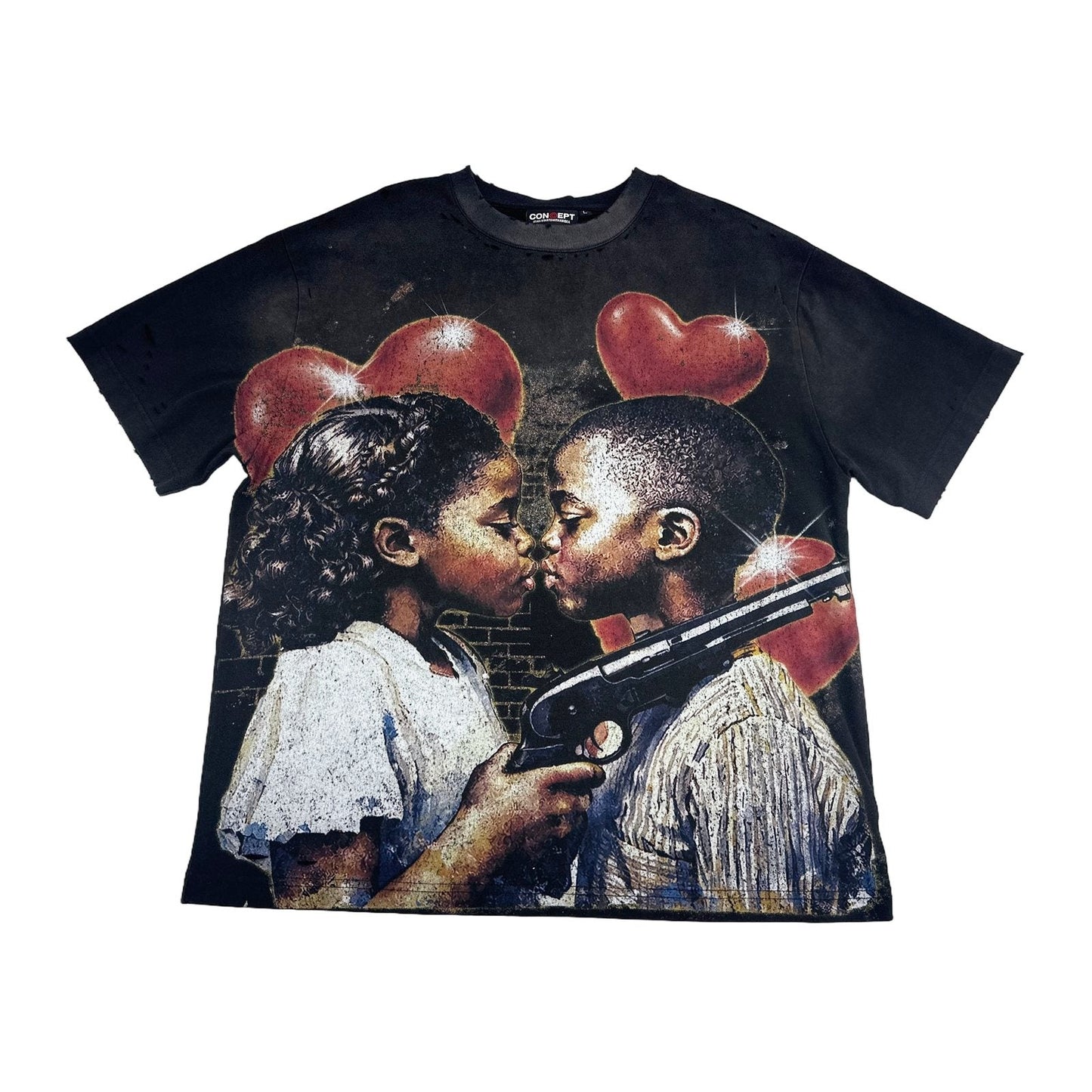 Concept LA "Pain" Washed Tee — Black