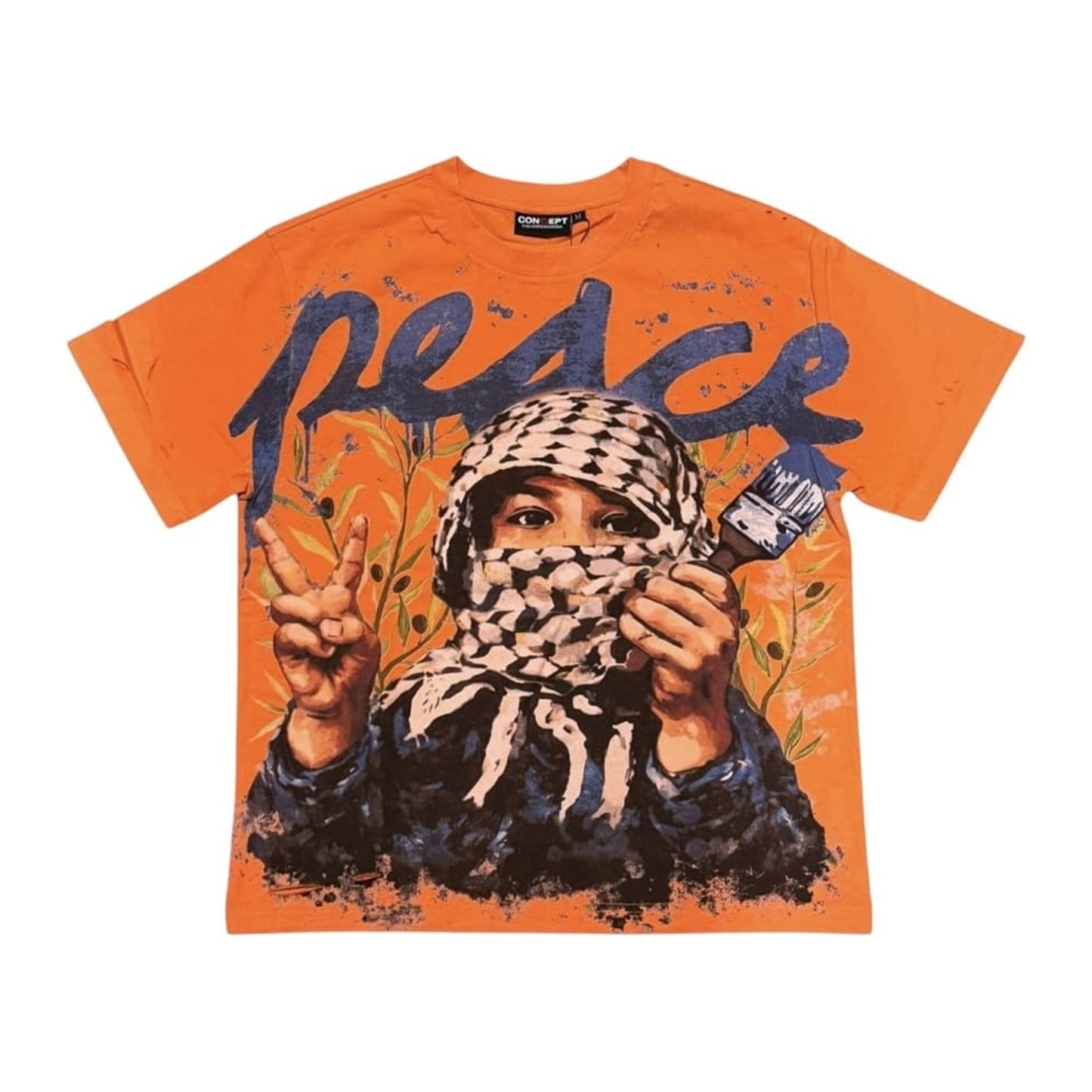 Concept LA "Peace" Washed Tee — Orange